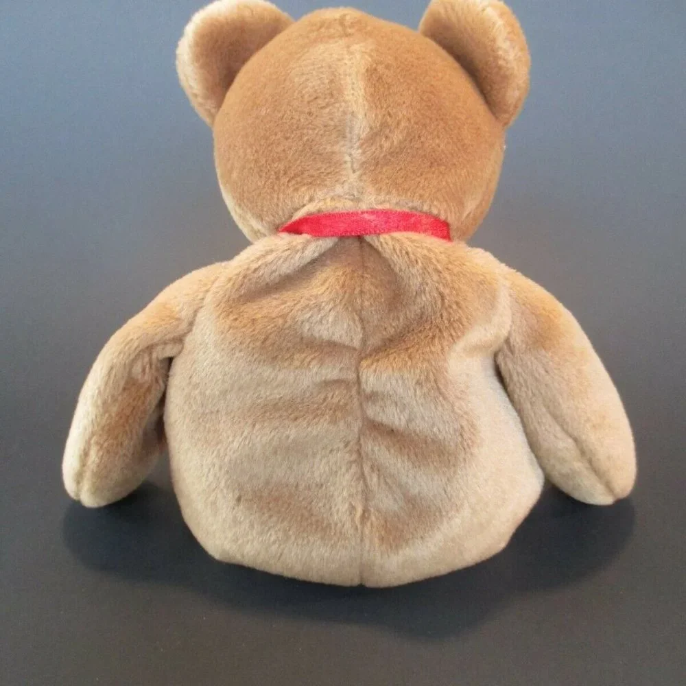 Ty 1997 BRITTANIA‎ Brown Teddy Bear UK FLAG Bean Bag STUFFED Animal Plush Toy